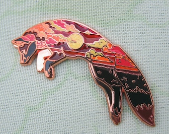 Dusk Fox: Wild Sky Version 2 Enamel Pin