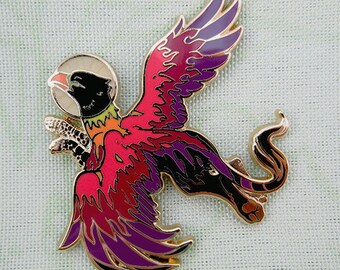 Solar Eclipse Gryphon: Wild Sky Version 2 Enamel Pin