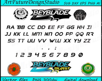 Beyblade Font Svg Beyblade Svg Beyblade Burst Svg Beyblade Force Printable Cut Files Svg Eps Dxf Png 300 Dpi 25016 Free Svg Fonts High Quality For Your Designs