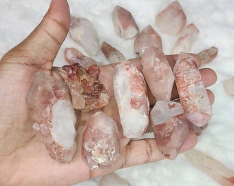 Rough Fire Quartz Points from Madagascar