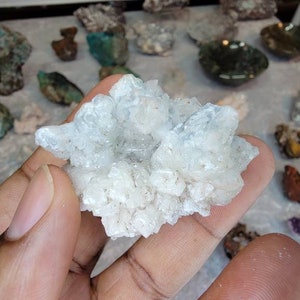 Rare Crystallized Blue Aragonite Specimen on Hematite Matrix from Mexico