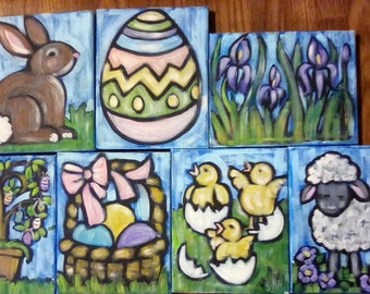 8x10" Easter paintings