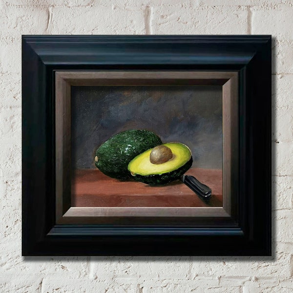 Avocado - PRINT based on Original Oil Painting (Physical Printout, Not digital download), Dutch Painting, Vintage Painting Style