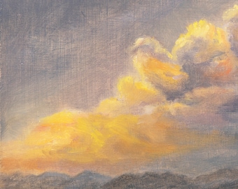 Original Cloudscape Oil Painting Tonal Landscape Oil Painting Tonal landscape painting, Representational art Fine Art Tonalism Oil Painting