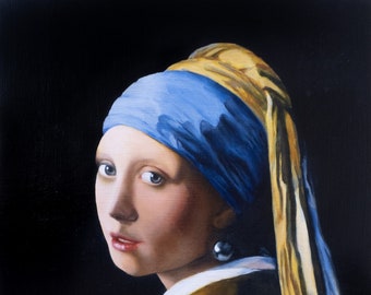 ヨハネス・フェルメール - 真珠の耳飾りの少女 50 x 60 cm キャンバス