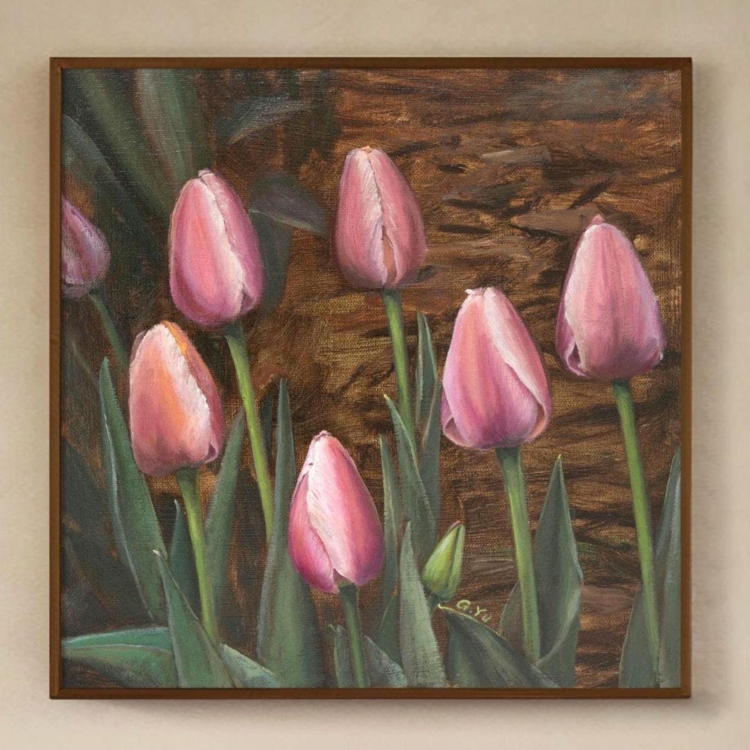 Original Tulip Oil Painting, Fine Art Plein Air Painting From Life in ...