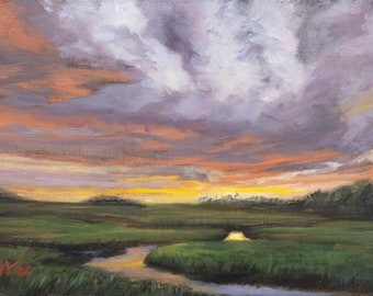 Original Landscape Oil Painting, Tonal Landscape Painting on Panel, Classic Fine Art Gallery Quality, Tonalism Landscape, Old Masters Vibe