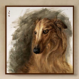 Original Dog Oil Painting, Ready to Ship, Original Greyhound Oil Painting, Frame included, Custom Pet Portrait available too
