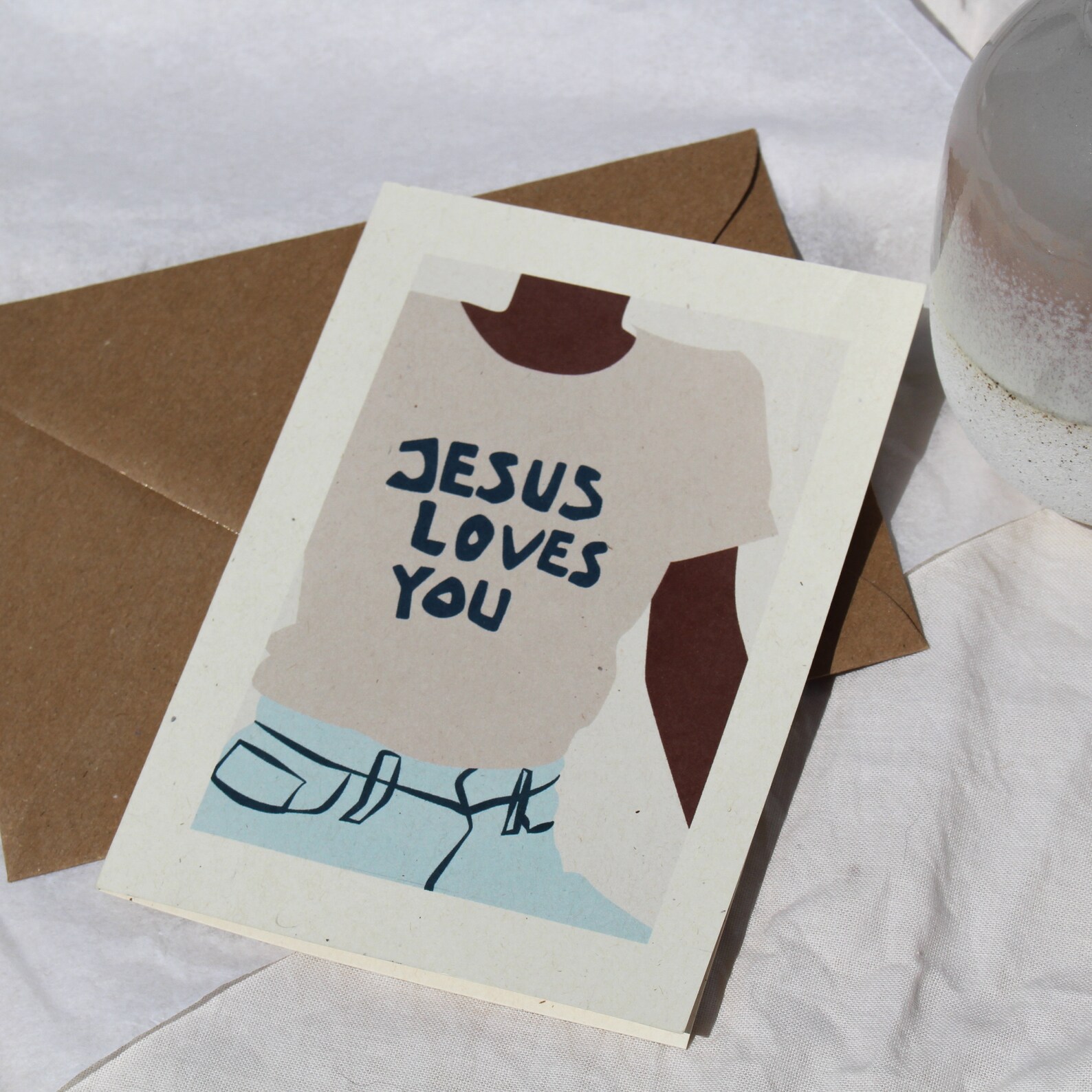 Jesus Loves You Greetings Card Blue Recycled Paper Card - Etsy