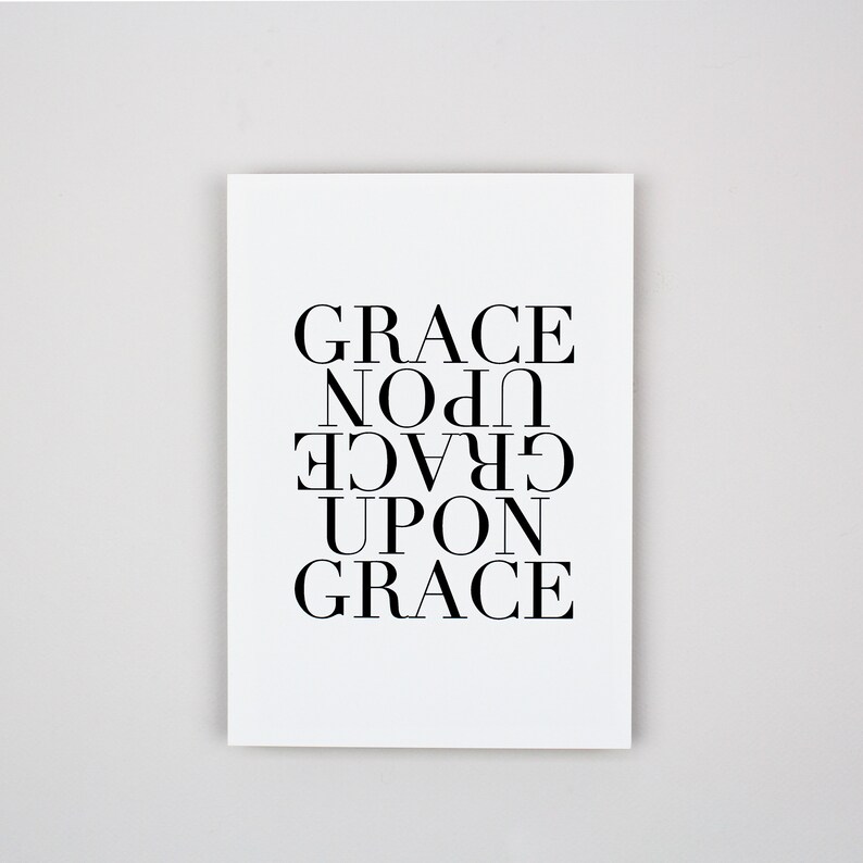 Grace Upon Grace Art Print Modern Christian Wall Art Etsy