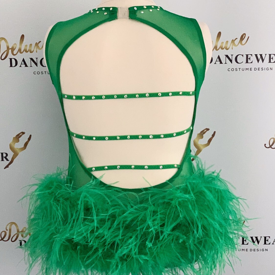 Emerald Green Jazz Dance Costume With Feathers Etsy