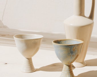 Tall Ceramic Wine Cups Set | Ceramic Goblets | Wine Cups | Wine Tumblers | Drinking Set | Pottery Cups | Ceramic Cups | Greek Pottery