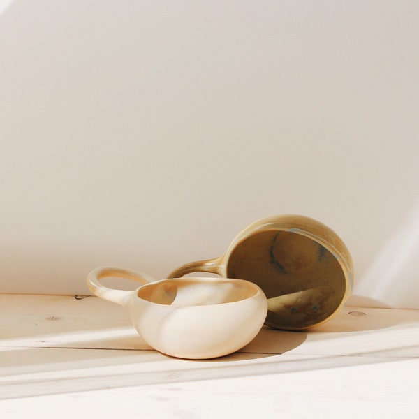 Keramikschalen mit Griff 2er Set | Suppentassen | Keramik und Keramik | Pastaschalen | Keramikschalen | Keramik Handgemacht | Ramen Schale