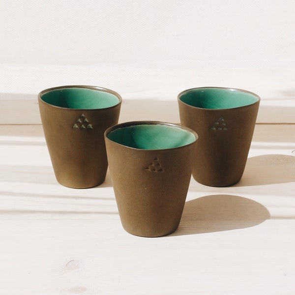 Small Ceramic Wine Cups Set of Three | Wine Tumblers | Handmade Pottery | Ceramic Cup | Wine Gifts | Tableware | Stoneware | Minimalist |