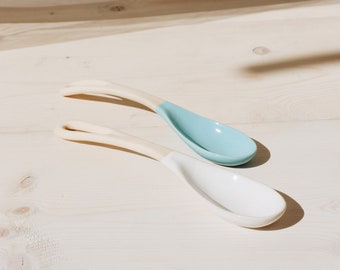 Ceramic Serving Spoon Set of 2 | Large Spoons | Handmade Pottery | Salad Servers | Dinnerware | Ceramic Spoon Set | Serving Spoon