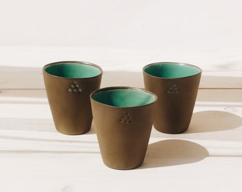 Small Ceramic Wine Cups Set of Three | Wine Tumblers | Handmade Pottery | Ceramic Cup | Wine Gifts | Tableware | Stoneware | Minimalist |