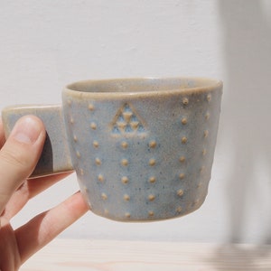 Ceramic Mug Set of 3 Mug with Dots Unique Pottery Mug Handmade Coffee Mugs Stoneware Ceramics Tea Mug Greek Ceramics Pottery image 2