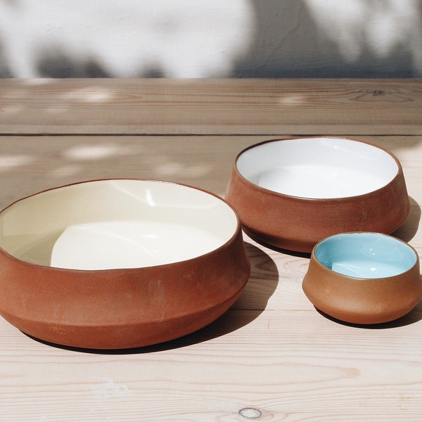 Ceramic Nesting Bowls Set of 3 | Soup Bowls | Ceramics and Pottery | Large Bowls | Dinnerware Sets | Ceramics Handmade | Ramen Bowl | Bowls