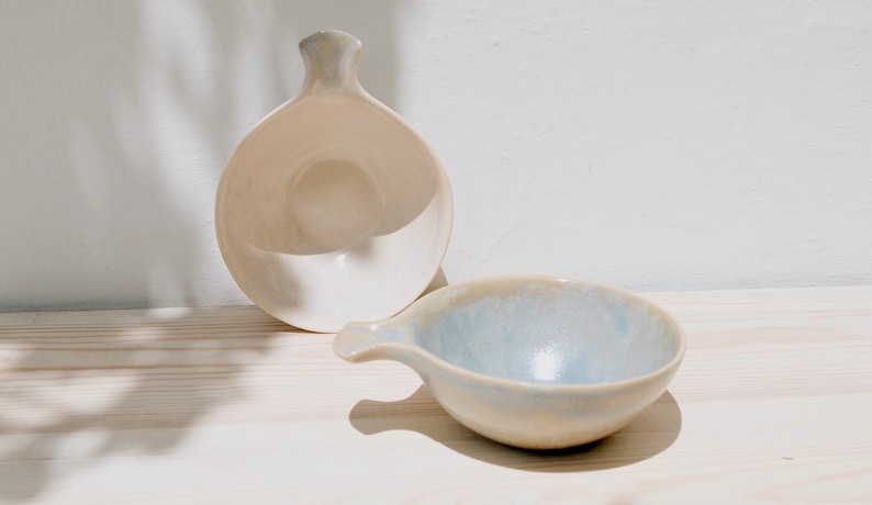 Ceramic Bowls With Small Handle Set of 2 Soup Bowls Ceramics and Pottery Pasta Bowls Ceramic Bowls Handmade Ceramics Ramen Bowl image 4