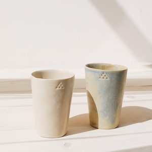 Ceramic Water Cup Set Of 2 | Handmade Pottery | Drinkware Sets | Ceramics | Stoneware | Tableware| Minimalist | Large Cups | Ceramic Cup Set