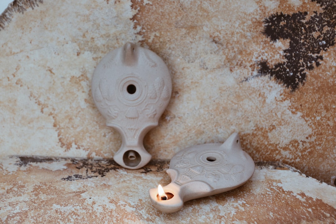 Ceramic Oil Lamp Jewish Oil Lamp Handmade Pottery Ancient Replica Holy