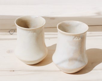 Ceramic Water Cups Set of 2 | Drinking Glasses  | Ceramic Tumbler | Ceramic Cup Handmade | Pottery | Drinkware | Stoneware | Wine Glasses