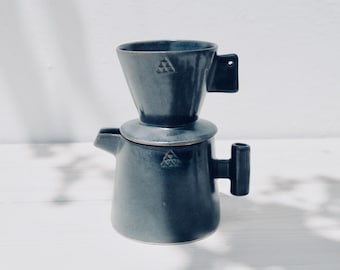 エナメルコーヒーポット、アンティークコーヒーポット、カントリー