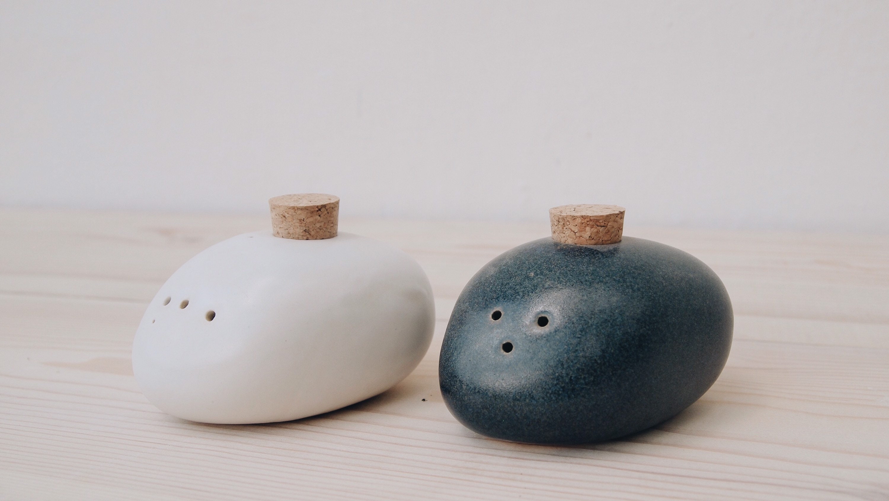 Ceramic Salt and Pepper Shakers Handmade Pottery Salt and Pepper