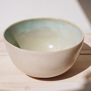 Handmade Stoneware Fruit Bowl: Ancient Greek Inspired Centrepiece Salad Bowl