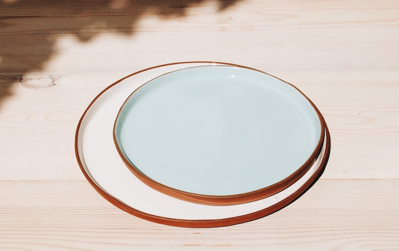 Colorful Ceramic Plates Set Mix and Match Plates Handmade Ceramics Handmade Pottery Tableware Set Dinnerware Statement Plate Set image 1
