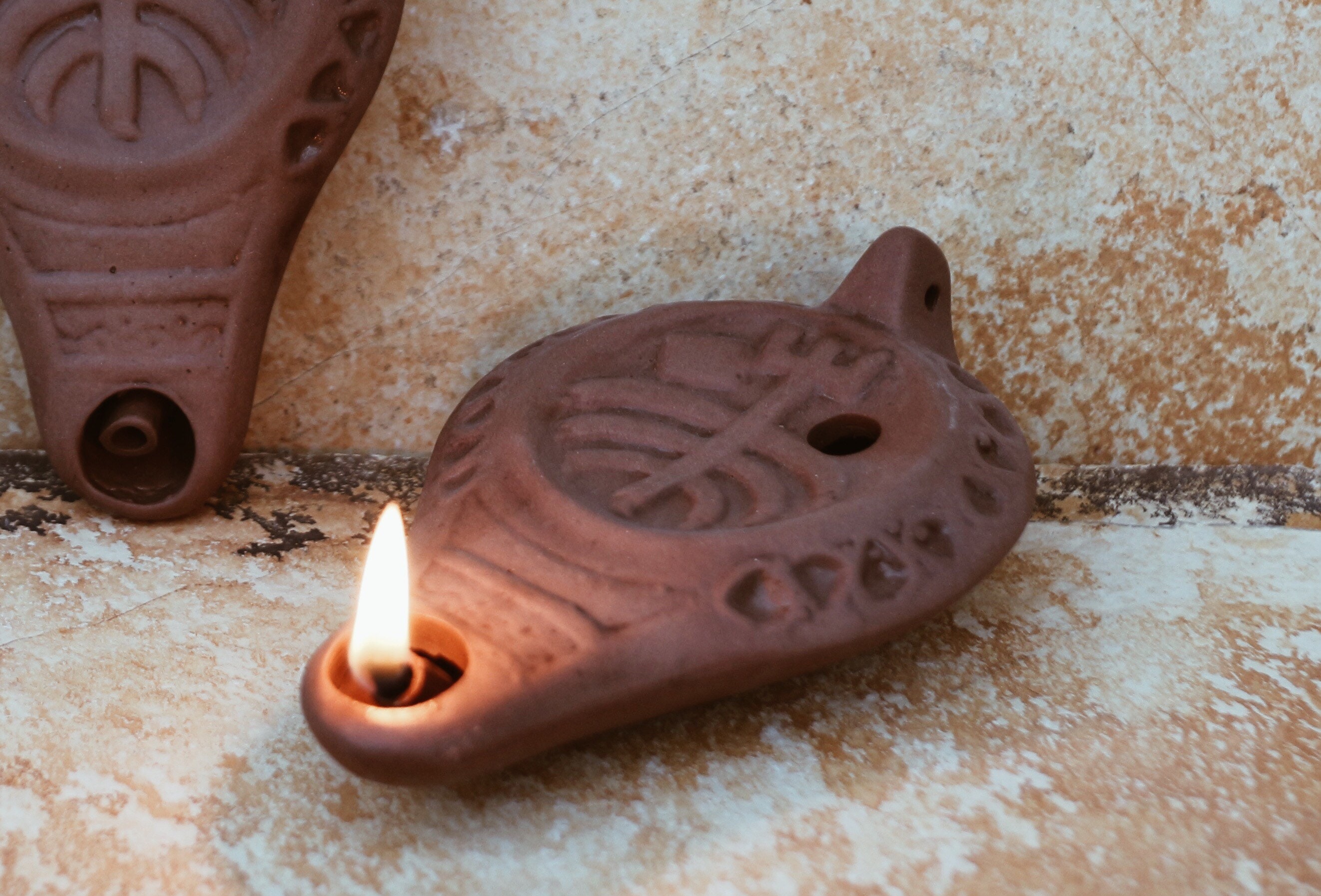 Ceramic Ancient Olive Oil Lamp Oil Lamp Classic Jewish Oil Etsy