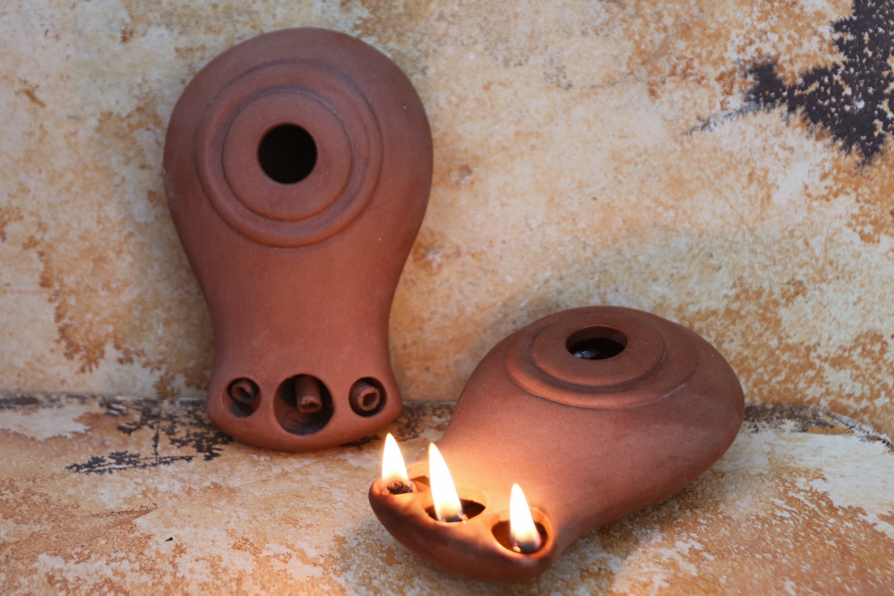 Ceramic Oil Lamp Ancient Greek Pottery Replica Ceramic Etsy