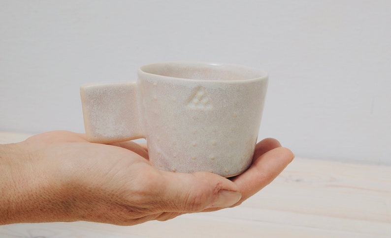 Ceramic Mug Set of 3 Mug with Dots Unique Pottery Mug Handmade Coffee Mugs Stoneware Ceramics Tea Mug Greek Ceramics Pottery image 4