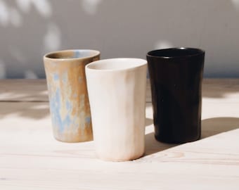 Ceramic Water Cup Set of 4 | Ceramic Tumblers | Handmade Pottery | Stoneware Cup | Drinkware Set | Pottery Cup | Greek Ceramics | Water Cups