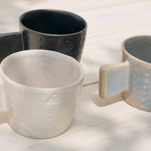 Ceramic Mug Set of 3 Mug with Dots Unique Pottery Mug Handmade Coffee Mugs Stoneware Ceramics Tea Mug Greek Ceramics Pottery image 5