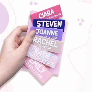 Personalised Work Name Badge, Name Badge for Work, Personalised Name Badge, Acrylic Name Badge, Pink Name Badge