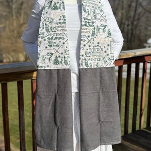 Christmas Pastiche Kitchen Towel Scarf / Tea Towel Boa / Free Domestic Shipping