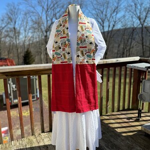 Travel Theme Kitchen Towel Scarf / Tea Towel Boa / Free Domestic Shipping