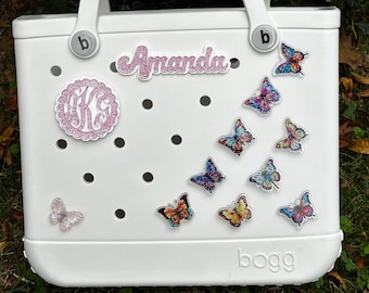 Bogg Bag Tag Charm Butterfly Monogram Personalized Beach Bag Bogg Tag Pop In Bit #12