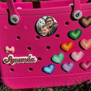 Personalized Bogg Bag Charm: Photo, Monogram, Heart, Bow