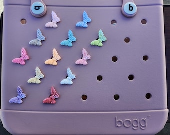 Bogg Bag Charm BUTTERFLY CHARMS Girly Flower Rose Butterfly Aesthetic Trendy Bows Bogg Beach Bag Pop In Bit