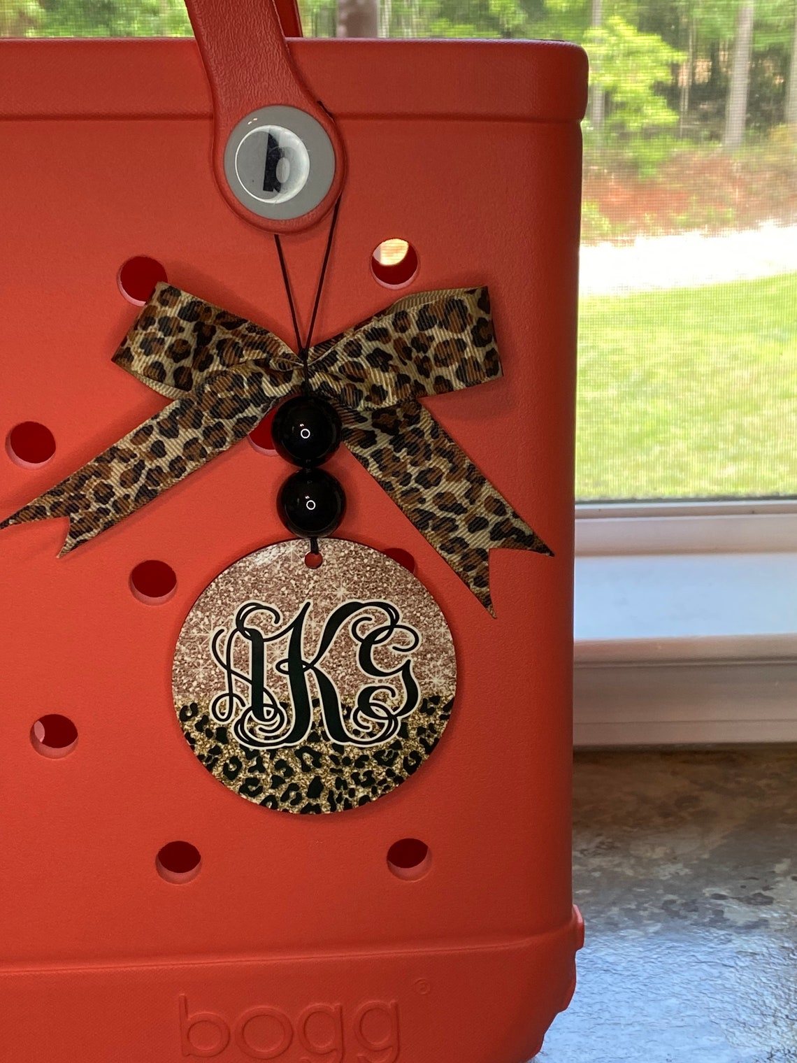 Bogg Bag Tag Monogram Initials Leopard Monogram Ribbon / Car Etsy