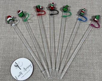 How The Grinch Stole Christmas Straw Toppers | Cindy Lou Who, Grinch |  Works With Stanley Cups | Straw Covers, Straw Charms