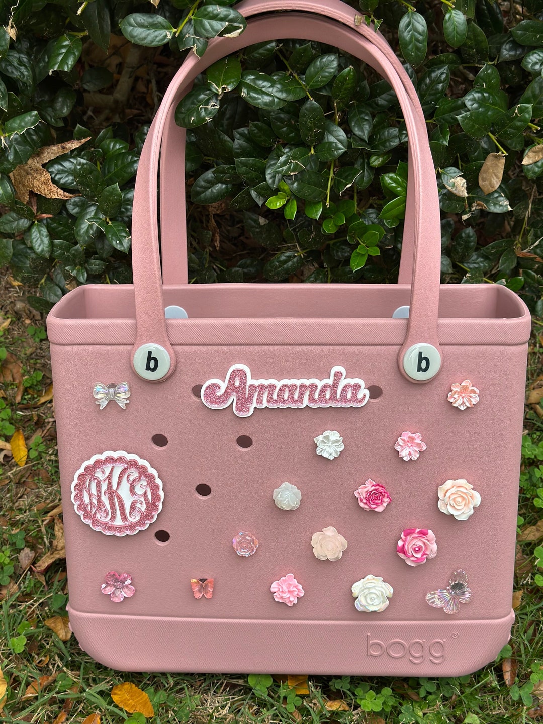 Bogg Bag Tag Charm Butterfly Monogram Personalized Beach Bag Bogg Tag