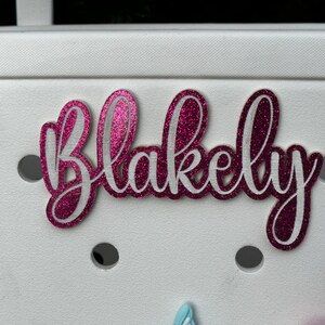 Blakely In Cursive Personalized Bogg Bag Charm: Flower & Butterfly Beach Bag Tag - Etsy
