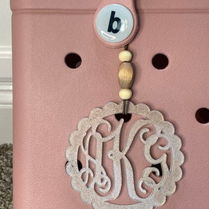 Bogg Bag Tag Monogram Tassel Ribbon / Car Charm / Handbag Bookbag Charm Tag Custom Personalized image 5