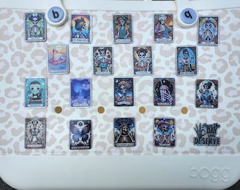 Bogg Bag Charms: Punk Rock Skeleton Tarot Cards