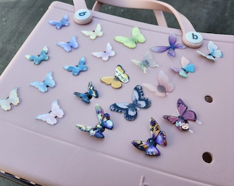 Bogg Bag Charm 40+ BUTTERFLY CHARMS Girly Flower Butterfly Aesthetic Trendy Bows Bogg Beach Bag Pop In Bit