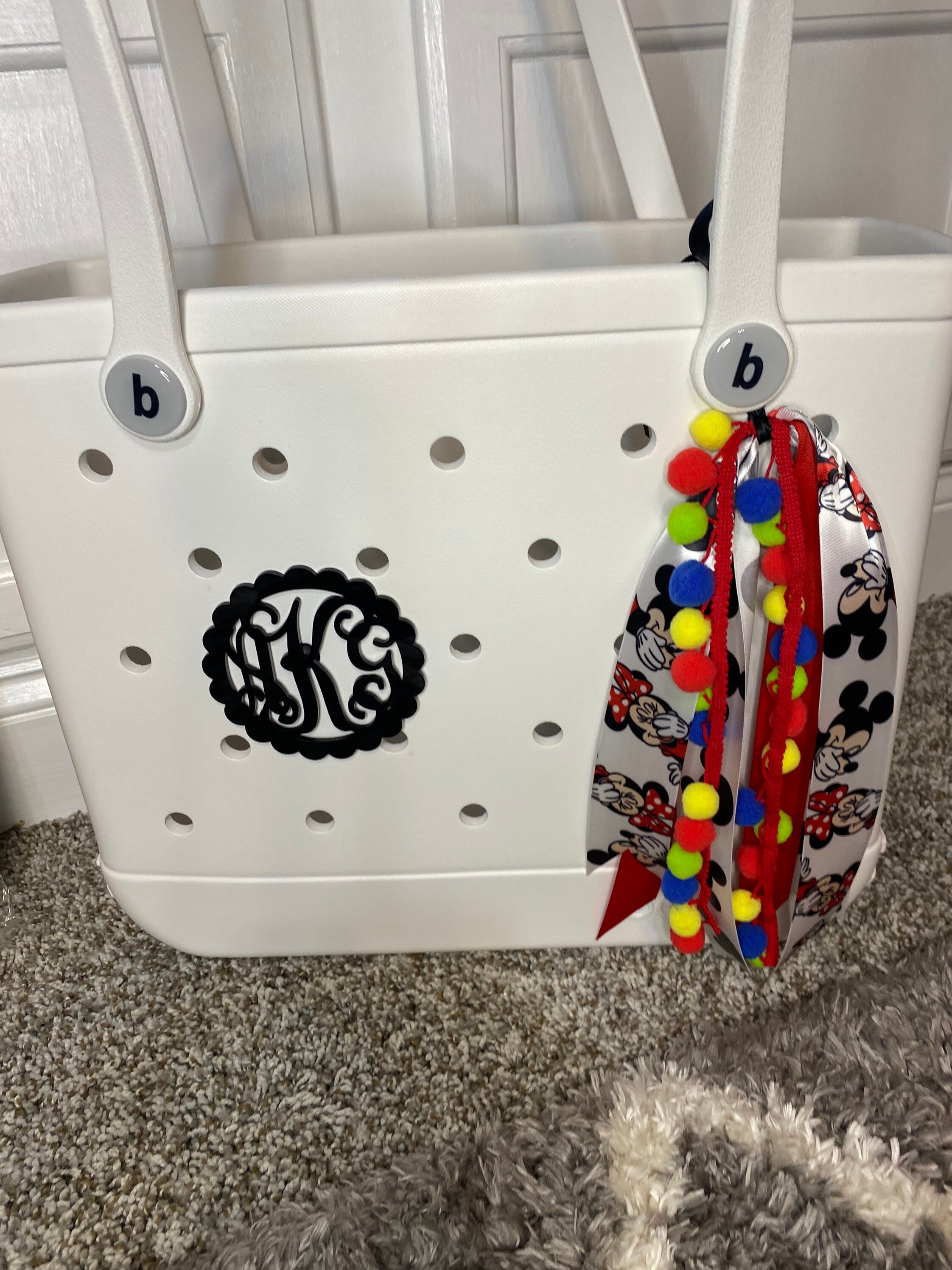 Bogg Bag Tag Monogram Initials Mickey Monogram Ribbon / Car Etsy UK