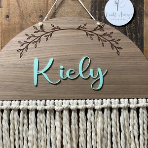 Scandinavian Style Macrame Gift Personalized Custom Wall Hanger Hanging Bedroom Decor Boho